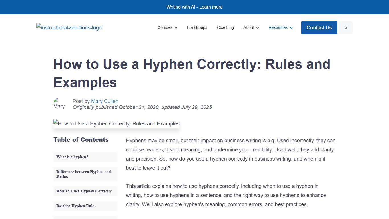 How to Use a Hyphen Correctly: Rules and Examples